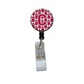 Carolines Treasures Letter C Football Crimson, Grey and White Retractable Badge Reel CJ1065-CBR